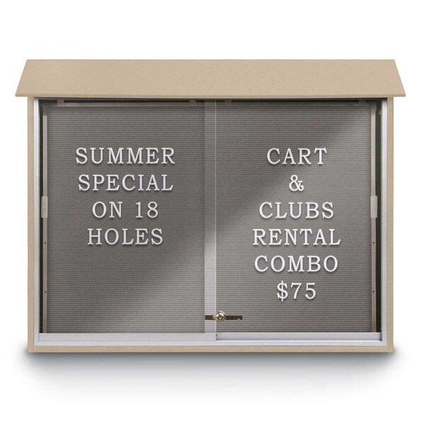 Indoor Enclosed Combo Board, 42"x32", Bronze Frame/Green & Buff